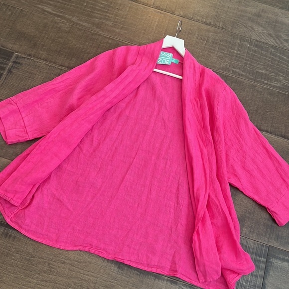 NWOT ZOE MARBELLA 100% LINEN JACKET WITH POCKET SIZE OS - Picture 16 of 17